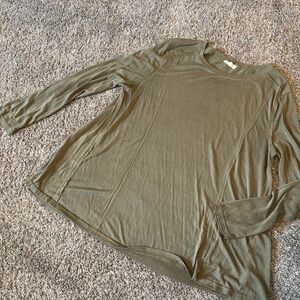Olive Green Long Sleeve Tunic Top